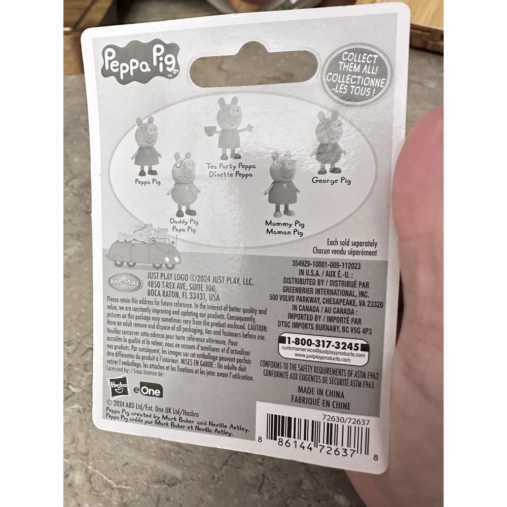Peppa Pig Tea Party Peppa Figure Bonus Card Just Play 2024 New Sealed In Package - Picture 4 of 7